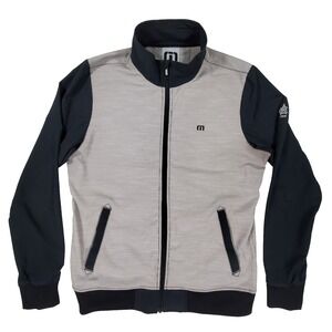 TravisMathew Full Zip Golf Jacket Gray Black Performance Stretch Mens M